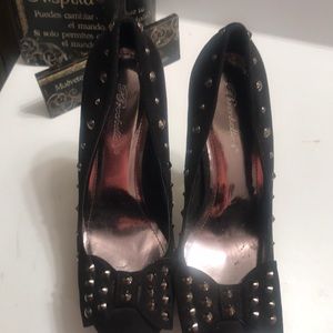 Black studded heels